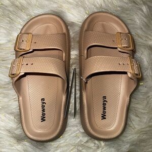 Weweya Tan Slide Sandals